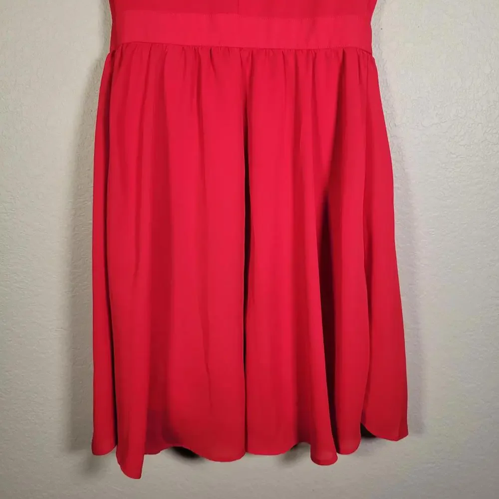 Maison Jules Red V Neck Lined Dress Women Size XS - Picture 9 of 9